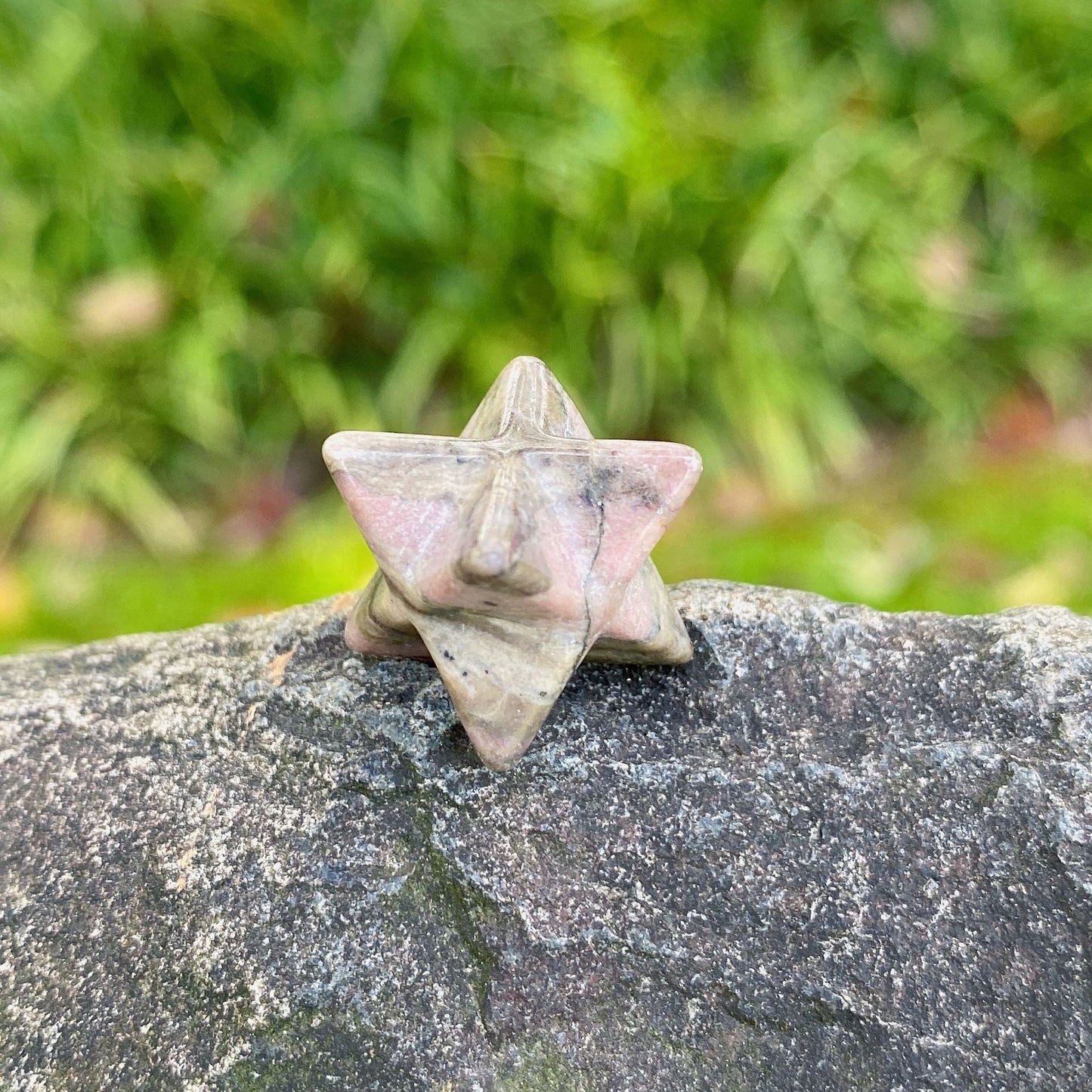 Mini Crystal 2cm Merkabah Carvings GEMROCKY-Carvings-Rhodonite-