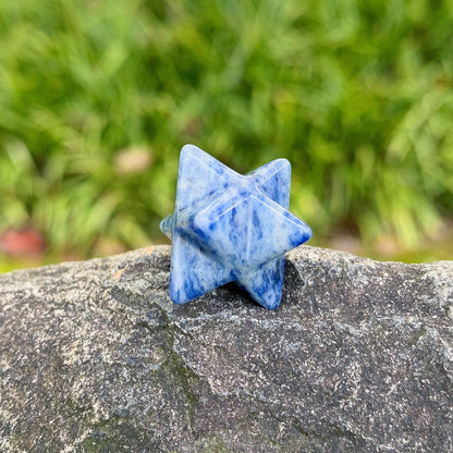 Mini Crystal 2cm Merkabah Carvings GEMROCKY-Carvings-Sodalite-