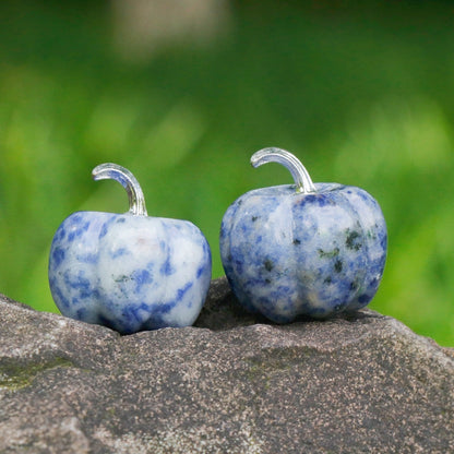 Mini Crystal 3cm Pumpkin Halloween Carvings GEMROCKY-Carvings-Blue Spot Stone-