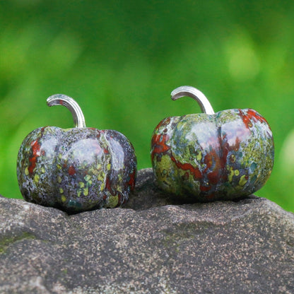 Mini Crystal 3cm Pumpkin Halloween Carvings GEMROCKY-Carvings-Dragon Blood Stone-