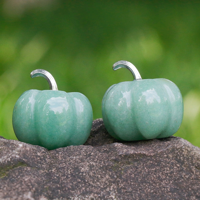 Mini Crystal 3cm Pumpkin Halloween Carvings GEMROCKY-Carvings-Green Aventurine-