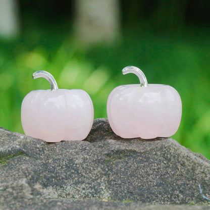 Mini Crystal 3cm Pumpkin Halloween Carvings GEMROCKY-Carvings-Rose Quartz-