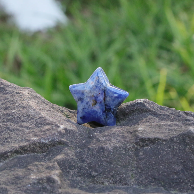 Mini Crystal 3cm Star Carvings GEMROCKY-Carvings-Blue Spot Stone-