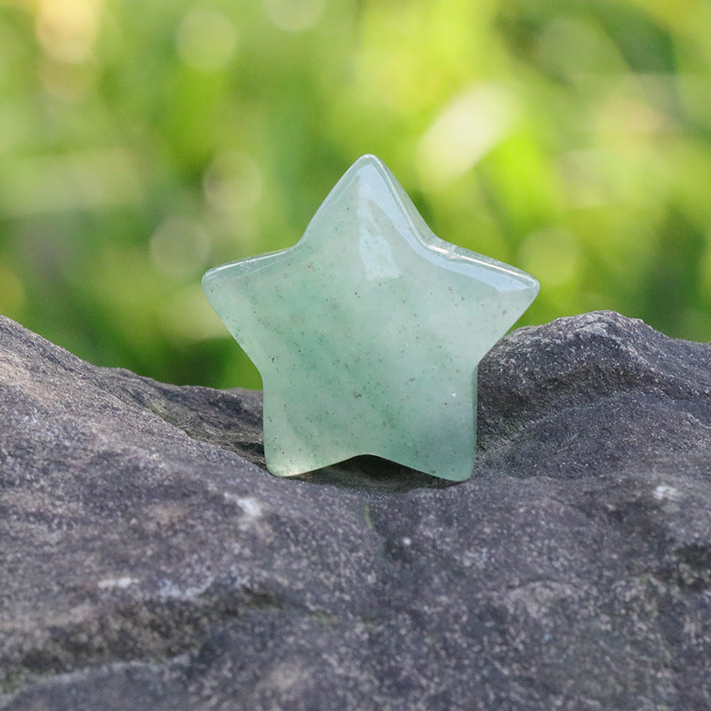 Mini Crystal 3cm Star Carvings GEMROCKY-Carvings-Green Aventurine-