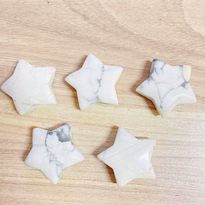 Mini Crystal 3cm Star Carvings GEMROCKY-Carvings-Howlite-