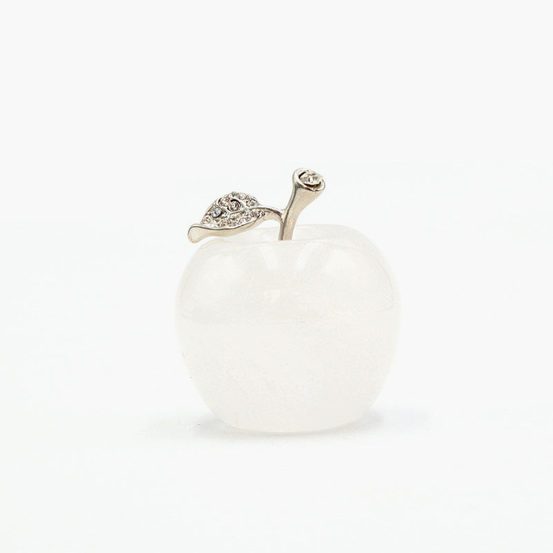 Mini Crystal 4cm Apple Carvings GEMROCKY-Carvings-Clear Quartz-