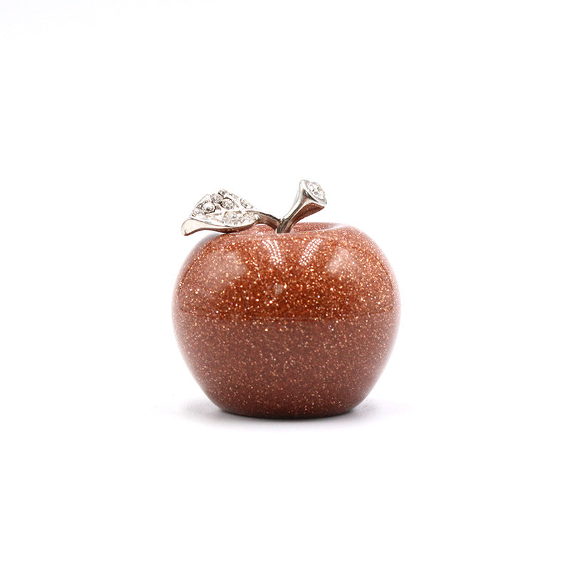 Mini Crystal 4cm Apple Carvings GEMROCKY-Carvings-Gold Sandstone-