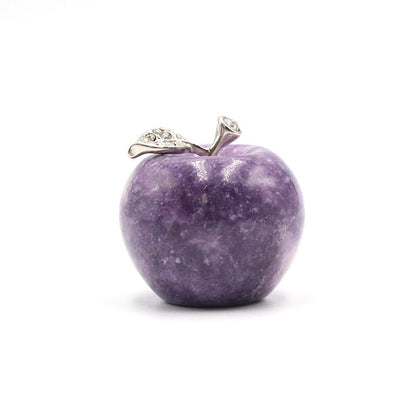 Mini Crystal 4cm Apple Carvings GEMROCKY-Carvings-Lepidolite-