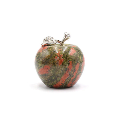 Mini Crystal 4cm Apple Carvings GEMROCKY-Carvings-Unakite-