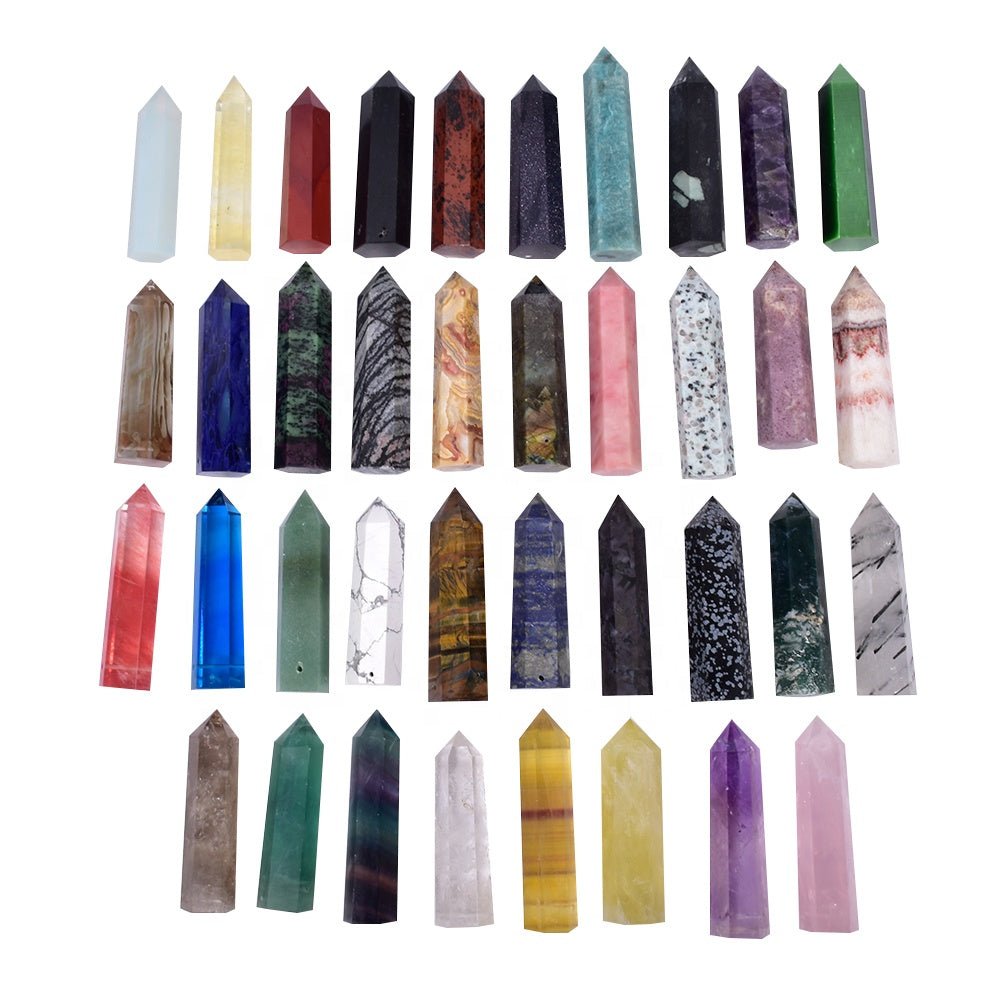 Mixed Material Gemstone Point Wand Obelisks GEMROCKY-Point Wands-