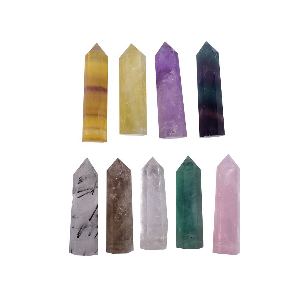 Mixed Material Gemstone Point Wand Obelisks GEMROCKY-Point Wands-