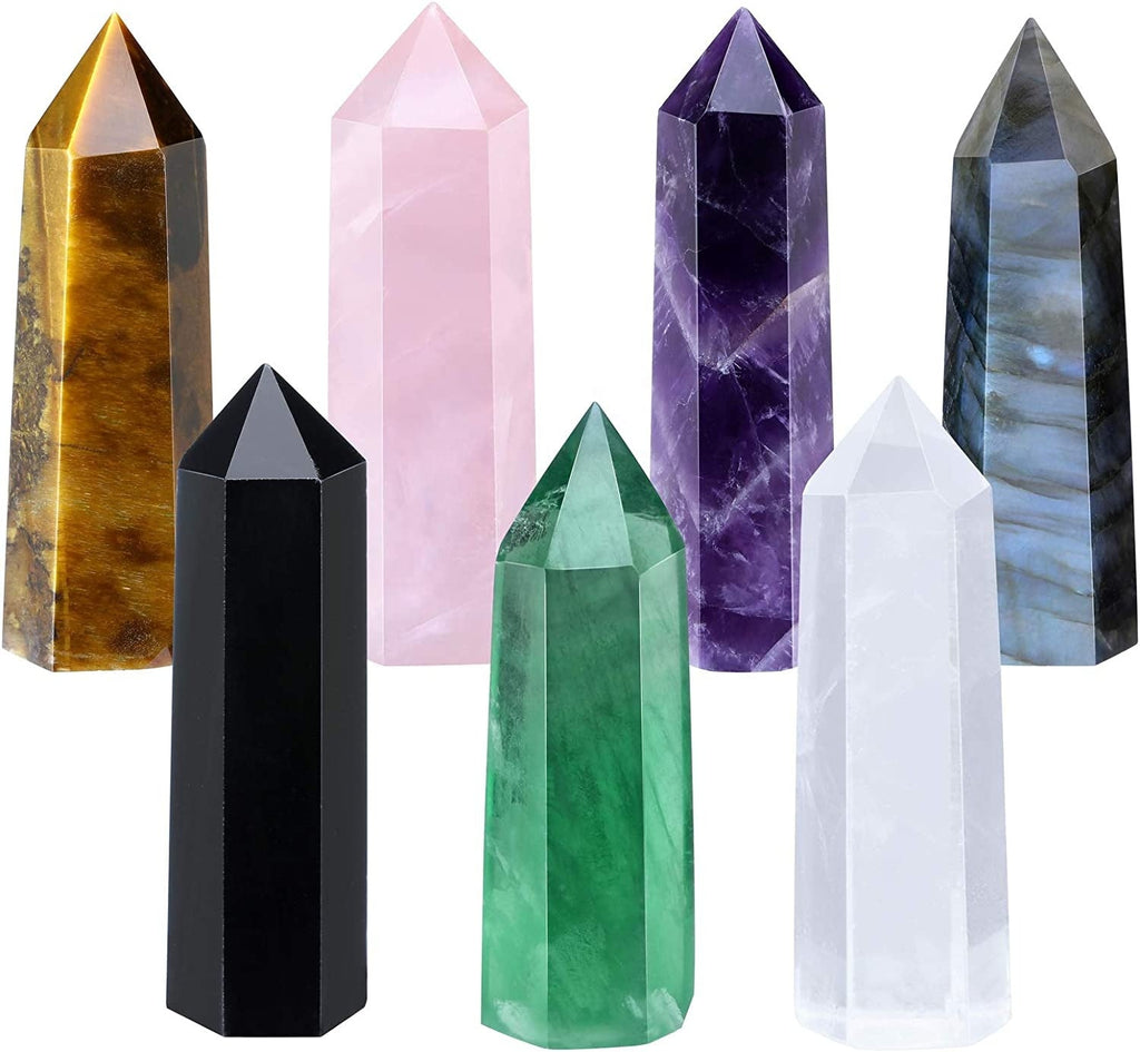 Mixed Material Gemstone Point Wand Obelisks GEMROCKY-Point Wands-