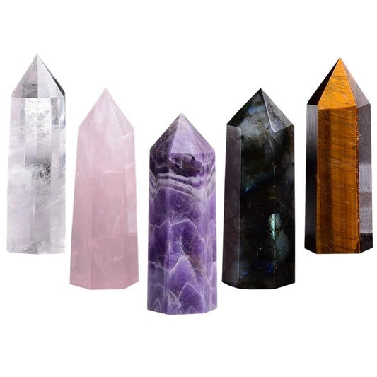 Mixed Material Gemstone Point Wand Obelisks GEMROCKY-Point Wands-