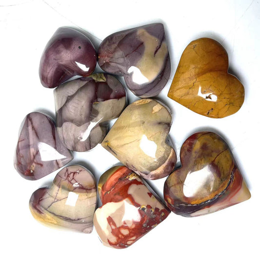 Mookaite Jasper Hearts GEMROCKY-Carvings-