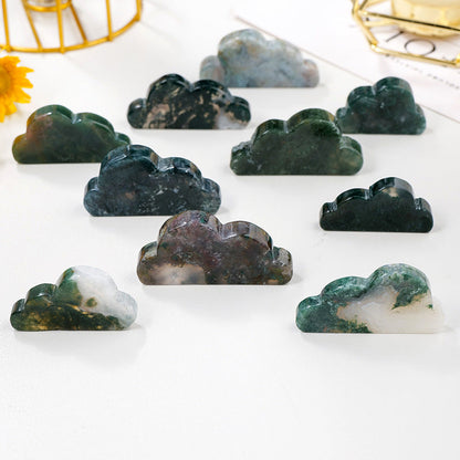 Moss Agate Cloud Carvings GEMROCKY-Carvings-