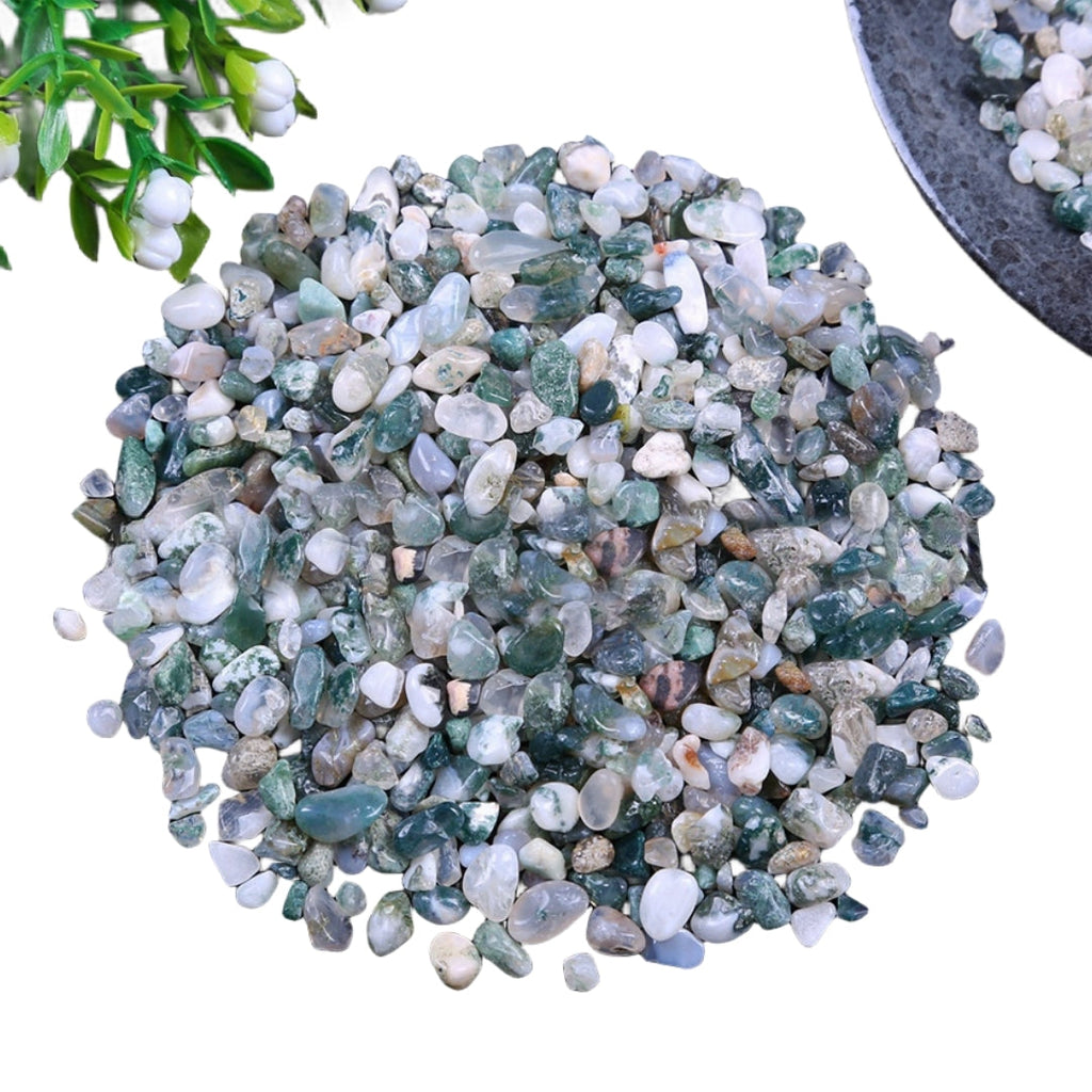 Moss Agate Gravel Chips GEMROCKY-Tumbles-