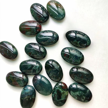 Moss Agate Palm Stones GEMROCKY-Carvings-