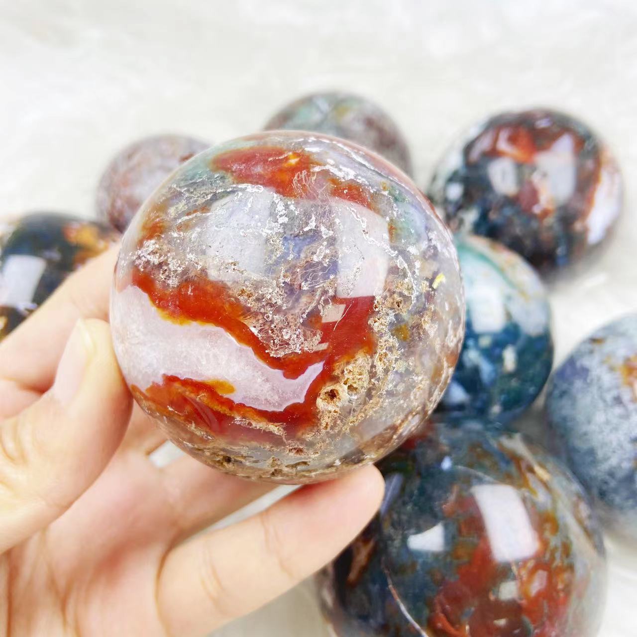 Moss Agate Spheres GEMROCKY-Spheres-