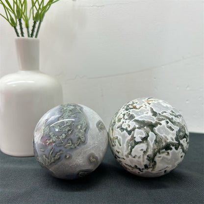 Moss Agate Spheres GEMROCKY-Spheres-