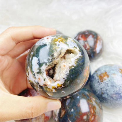 Moss Agate Spheres GEMROCKY-Spheres-