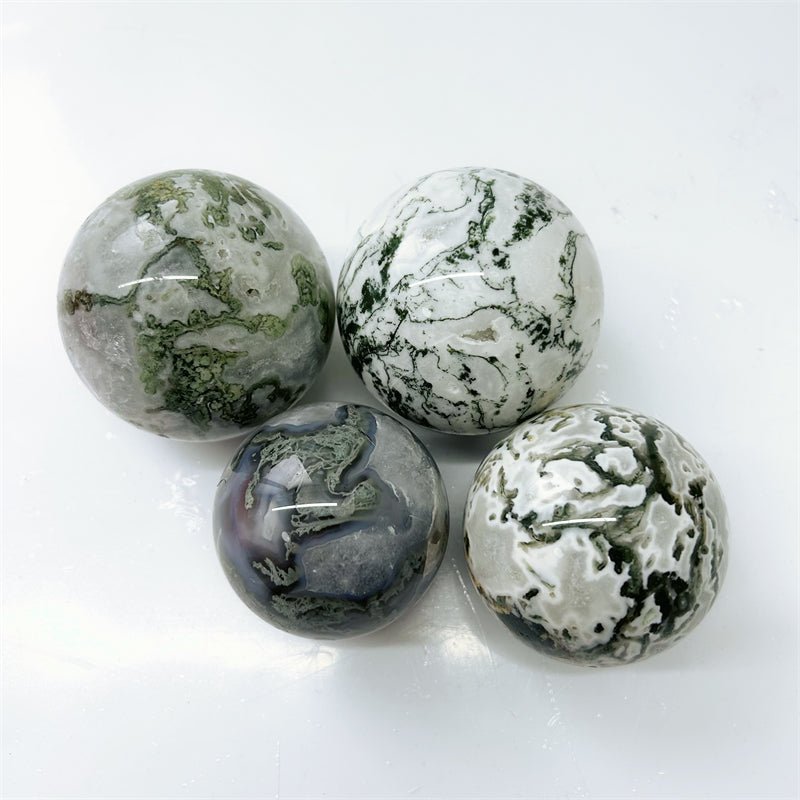 Moss Agate Spheres GEMROCKY-Spheres-