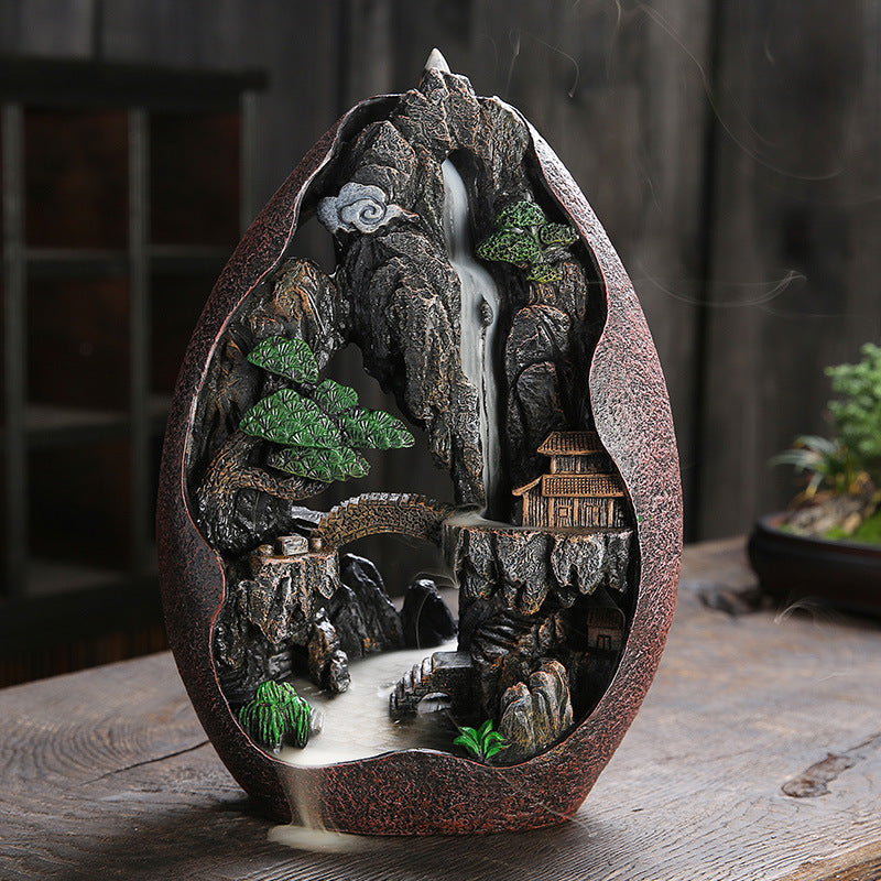 Mountain Villa Micro Scene Backflow Incense Burner Home Decor Ornaments GEMROCKY-Psychic-