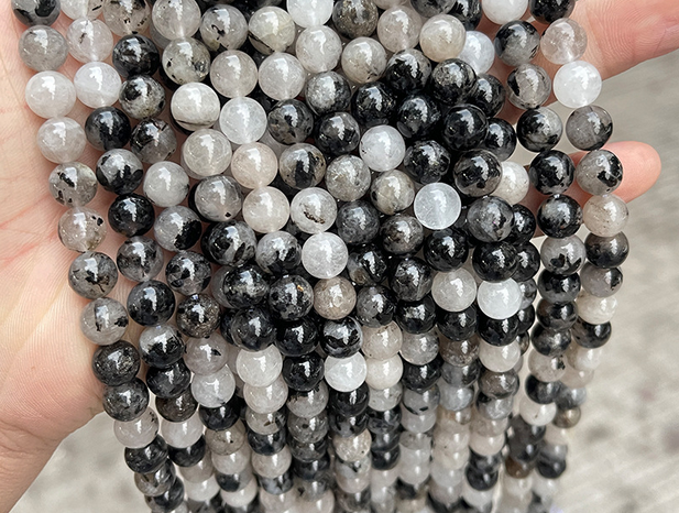 Multi Materials Sizes of Crystal Bead Strands GEMROCKY-Bracelets-Black rutile quartz-4-