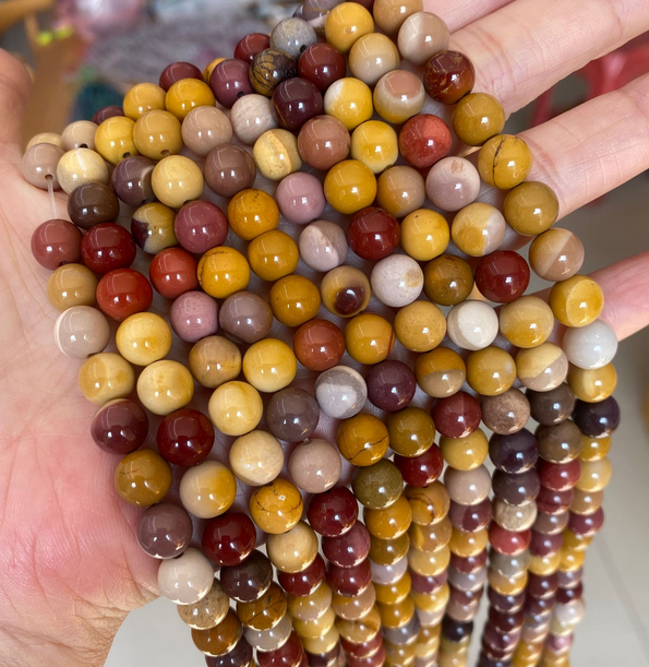 Multi Materials Sizes of Crystal Bead Strands GEMROCKY-Bracelets-Mookaite jasper-4-