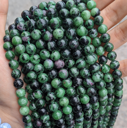 Multi Materials Sizes of Crystal Bead Strands GEMROCKY-Bracelets-Ruby in zoisite-4-