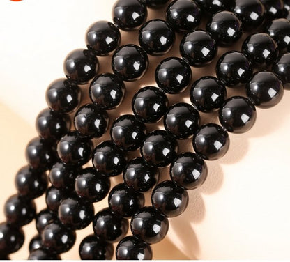 Multi Materials/Sizes of Crystal Bead Strands GEMROCKY-Bracelets-Black obsidian-4-