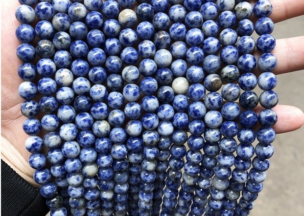 Multi Materials/Sizes of Crystal Bead Strands GEMROCKY-Bracelets-Blue spot stone-4-