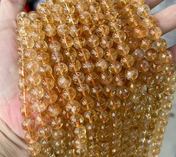 Multi Materials/Sizes of Crystal Bead Strands GEMROCKY-Bracelets-Golden rutiled quartz-4-