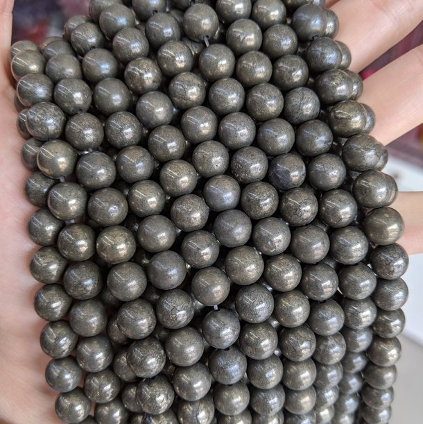 Multi Materials/Sizes of Crystal Bead Strands GEMROCKY-Bracelets-Pyrite-4-