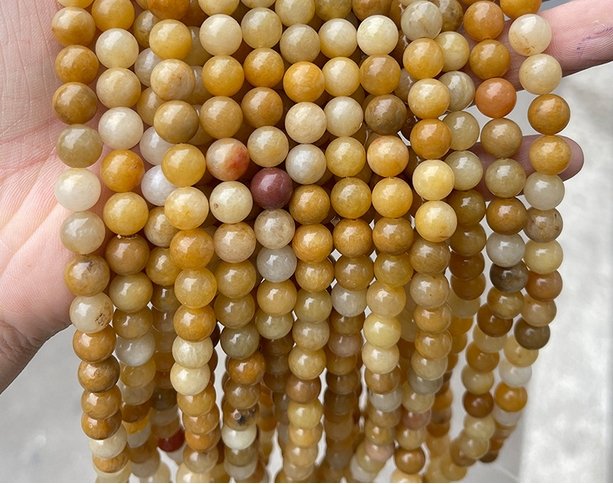 Multi Materials/Sizes of Crystal Bead Strands GEMROCKY-Bracelets-Yellow jade-4-