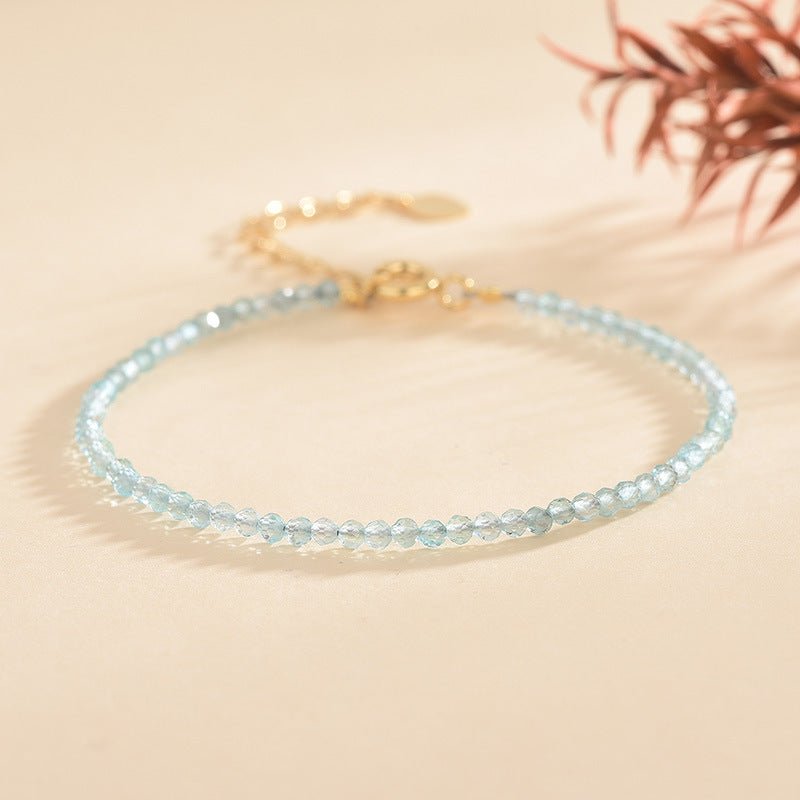 Natural Clear Blue Apatite Facet Bracelets GEMROCKY-Jewelry-