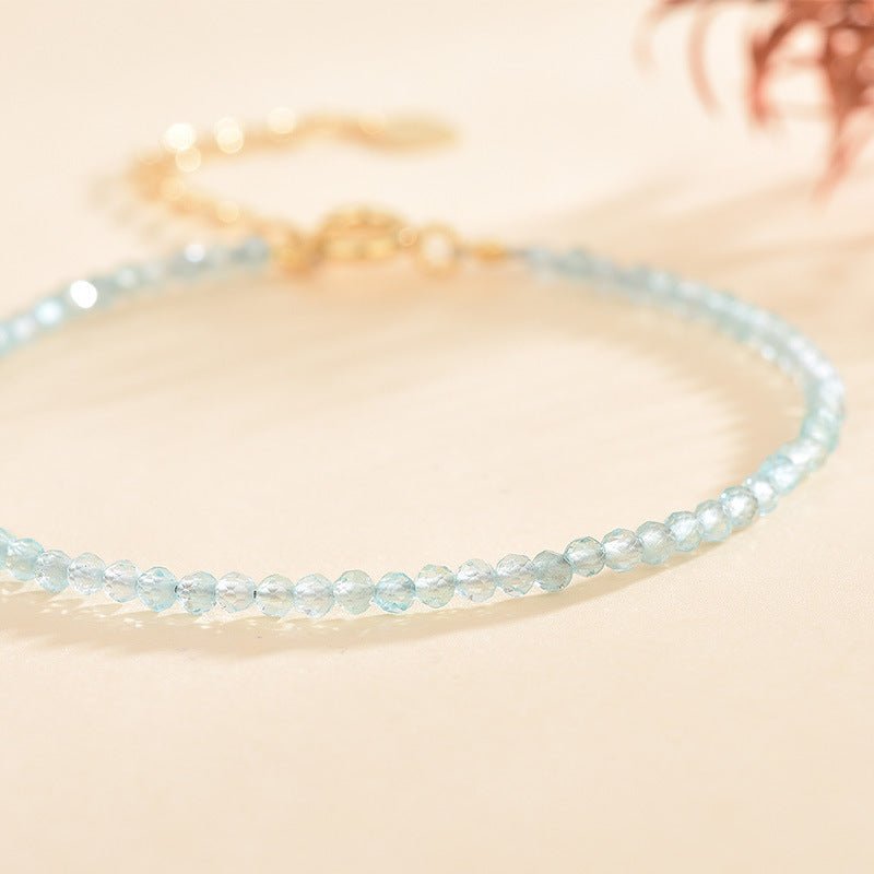 Natural Clear Blue Apatite Facet Bracelets GEMROCKY-Jewelry-