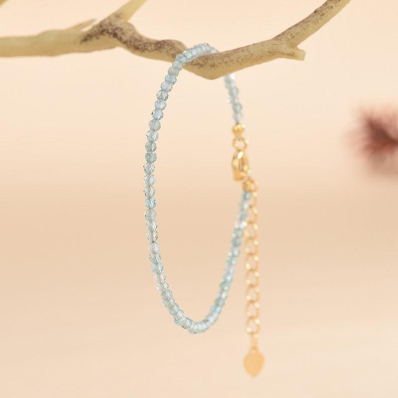 Natural Clear Blue Apatite Facet Bracelets GEMROCKY-Jewelry-
