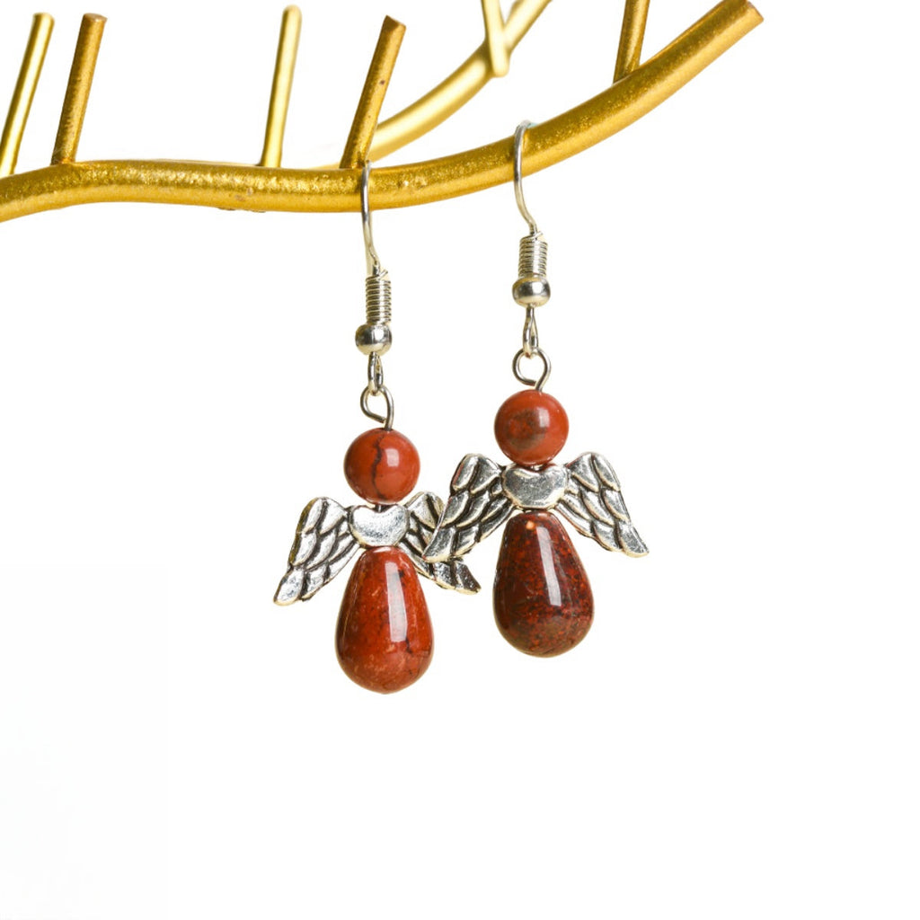 Natural Crystal Angel Eardrop Earrings GEMROCKY-Jewelry-