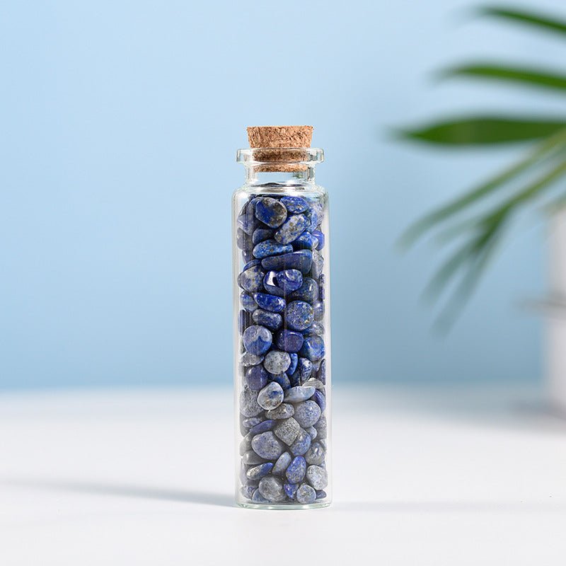 Natural Crystal Chip Bottles 7 Chakra Bottle for Home Decoration GEMROCKY-Tumbles-Lapis Lazuli-