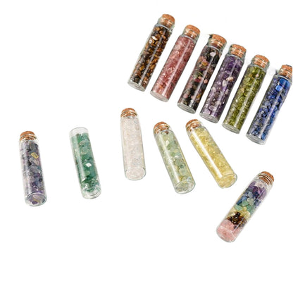 Natural Crystal Chip Bottles 7 Chakra Bottle for Home Decoration GEMROCKY-Tumbles-