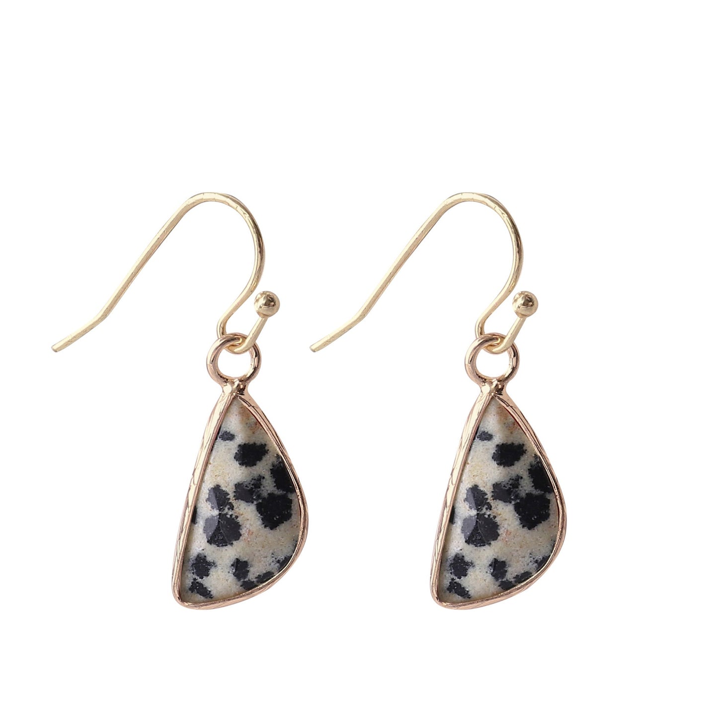 Natural Crystal Drop Earrings GEMROCKY-Jewelry-Dalmatian Jasper-