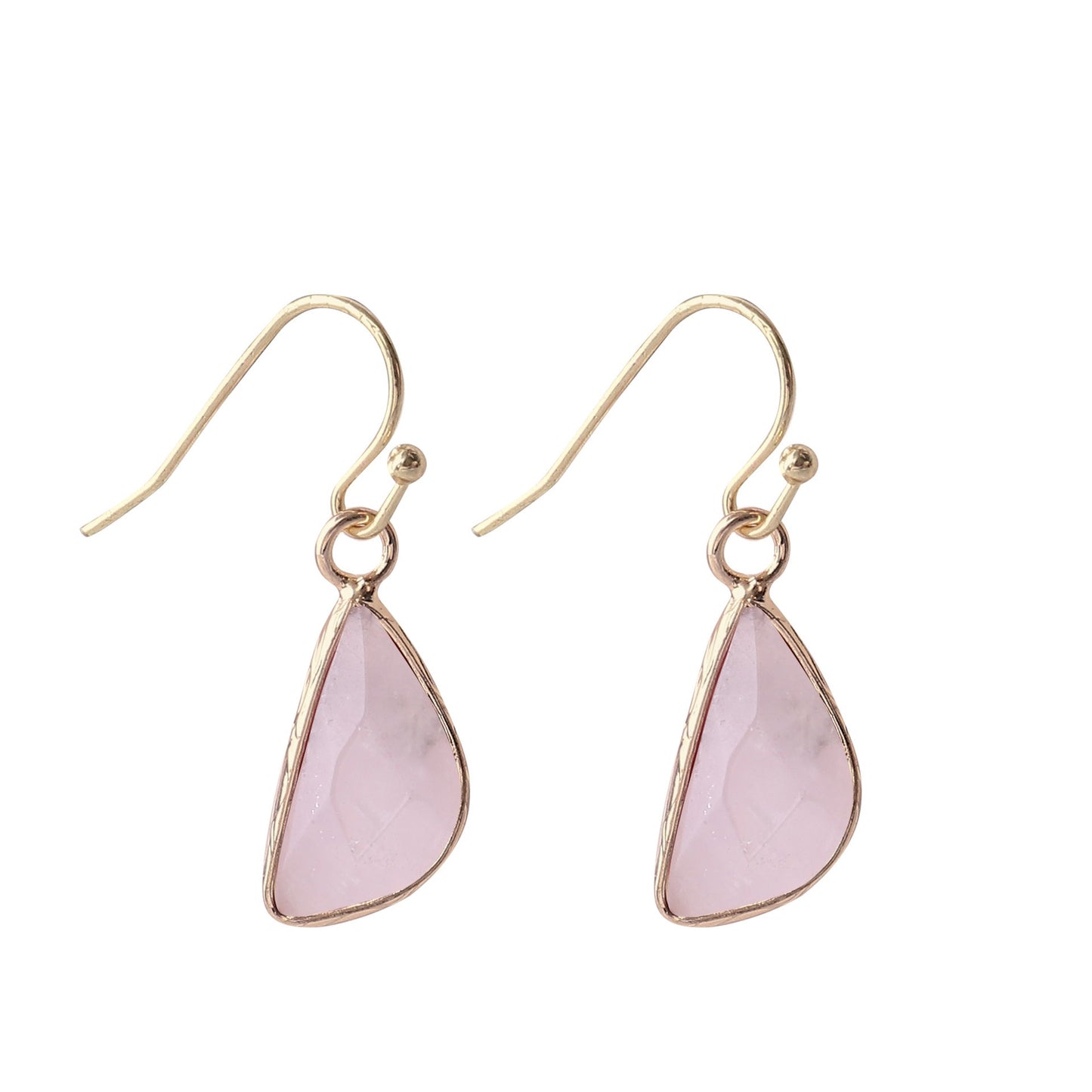 Natural Crystal Drop Earrings GEMROCKY-Jewelry-Rose Quartz-