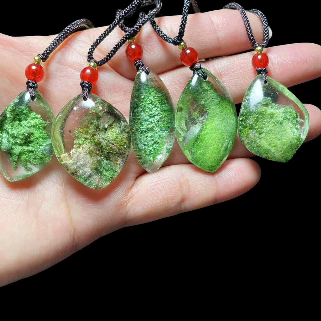 Natural Green Phantom Quartz Irregular Pendants GEMROCKY-Jewelry-Necklace-
