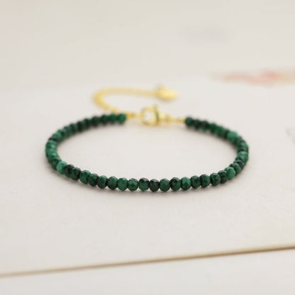 Natural Malachite Facet 3.5mm Bracelets GEMROCKY-Jewelry-