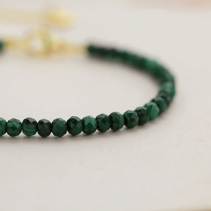 Natural Malachite Facet 3.5mm Bracelets GEMROCKY-Jewelry-