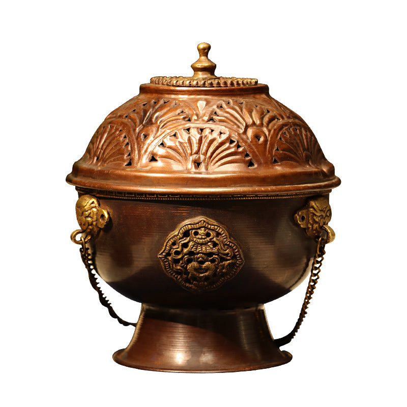 Nepal Copper Tibetan Retro Hanging Hollow Incense Burners GEMROCKY-Psychic-