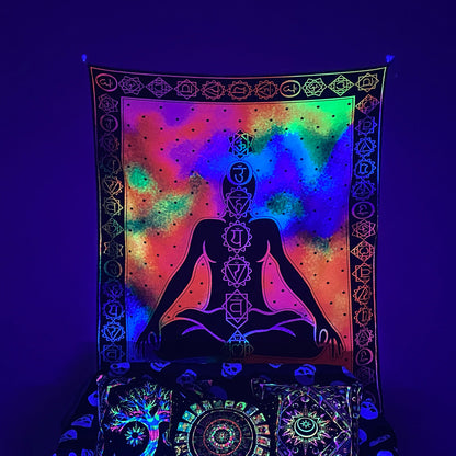 Night Fluorescence Background Cloth Home Decor Tapestry GEMROCKY-Decoration-73*95cm-CHAKRA-