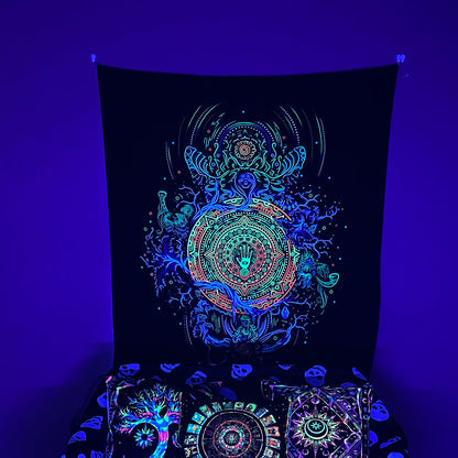 Night Fluorescence Background Cloth Home Decor Tapestry GEMROCKY-Decoration-73*95cm-MANDALA-