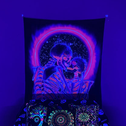 Night Fluorescence Background Cloth Home Decor Tapestry GEMROCKY-Decoration-73*95cm-SKELETONS-