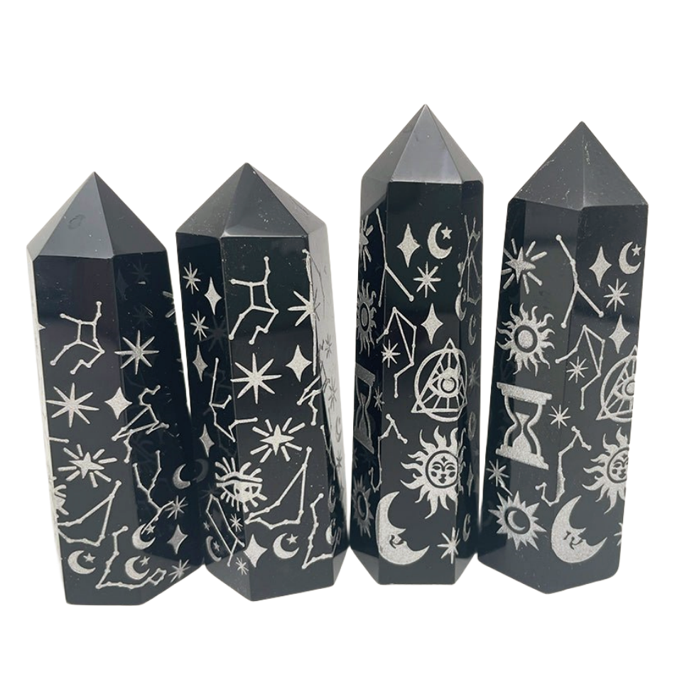 Obsidian Carving Point Wands GEMROCKY-Point Wands-